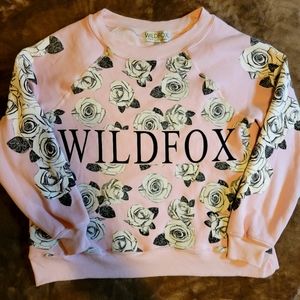 Wildfox Pink Floral Pullover
